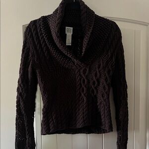 DKNYC Dark Brown Cowl Neck Sweater